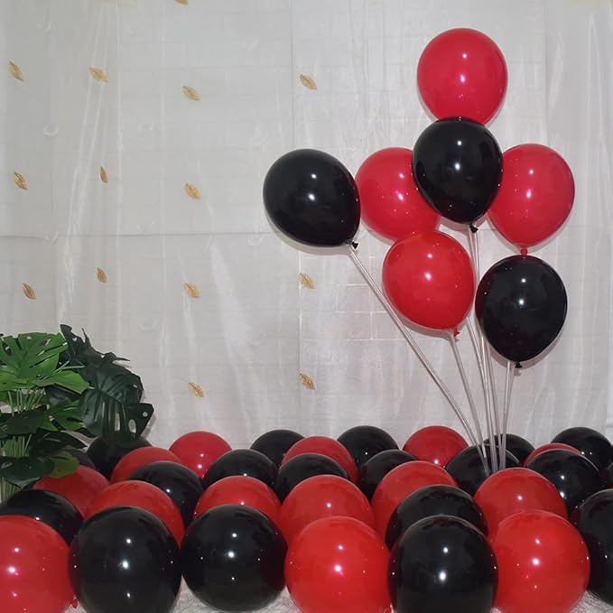 200 Pcs Red and Black Balloons 5 Inch Latex Matte Mini Small Balloon Garland Arch Kit for Baby Shower Birthday Bridal Shower Wedding Anniversary Party Decorations