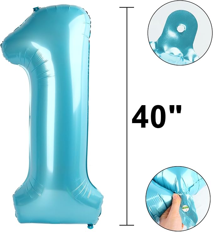 40 Inch Light Blue Number 18 Digital Balloon,Jumbo Mylar Foil Helium Balloon for 18 Balloons for Birthday Party,Wedding Anniversary Party Decorations