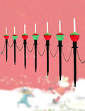 7 Pack Enchanting Christmas Pathway Lights, Whimsical Peppermint Candy Cane Bubbling Yard Stakes, Connectable Outdoor Walkway Lights for Holiday Yard, Sidewalk & Driveway Decor