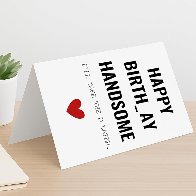 KINGNAME Funny Birthday Card for Him Husband Boyfriend, Mature Dirty Joke Humorous Pun Greeting Card, Naughty Gift for Men Handsome