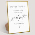 Wedding Lottery Favor Sign, 8"X 11" Gold Frame Wood Wedding Sign with Stand, Engagement Party Decorations, Lottery Ticket Gift Ideas, Bridal Shower Party Favors for Ceremony and Reception-3