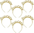 Bride Crew Gold Glitter Headbands (Pack of 6) - Stunning Wedding Party Accessory for Bridesmaids and Bachelorette Celebration