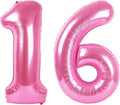 Pink Jumbo Number 16 Balloon 40 Inch, Boy Girl 16 Birthday Supplies, Foil Helium 16 Birthday Giant Balloon, Mylar Pink Number Balloons Anniversary Decorations