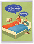 NobleWorks - 1 Jumbo Funny Card for Birthdays (8.5 x 11 Inch) - Cartoon Joke, Humor Bday Card with Envelope - Dentist Say J5585BDGC