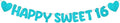 Fulmoon Pre Strung Happy Sweet 16 Banner Glitter Sixteenth Birthday Party Decorations 16th Party Sign Sweet 16 Party Decorations for Birthday Party Bachelorette Party(Sky Blue)