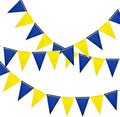 Blue and Yellow Pennant Banner 3 Pack Paper Triangle Flag Hanging for Wedding Birthday Gender Reveal Baby Shower Halloween Family Party Decoration（36pcs Triangle Flag）