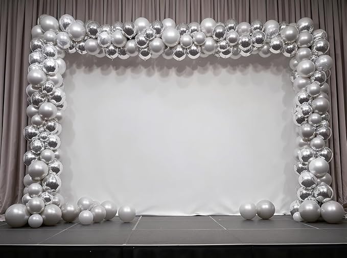 50 Pack 12 Inch Silver Latex Balloons for Party Decorations, Thick Premium Balloons for New Year’s, Corporate Events, Graduation, Wedding, Photo Backdrop, Arch & Garland, Air or Helium