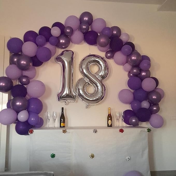 Silver Number 8 Balloon, 40 Inch Large Number Foil Mylar Balloons for 8th Girl Boy Birthday Party Celebration Decoration Supplies,Big Digital Balloons for Wedding Anniversary Events Decor