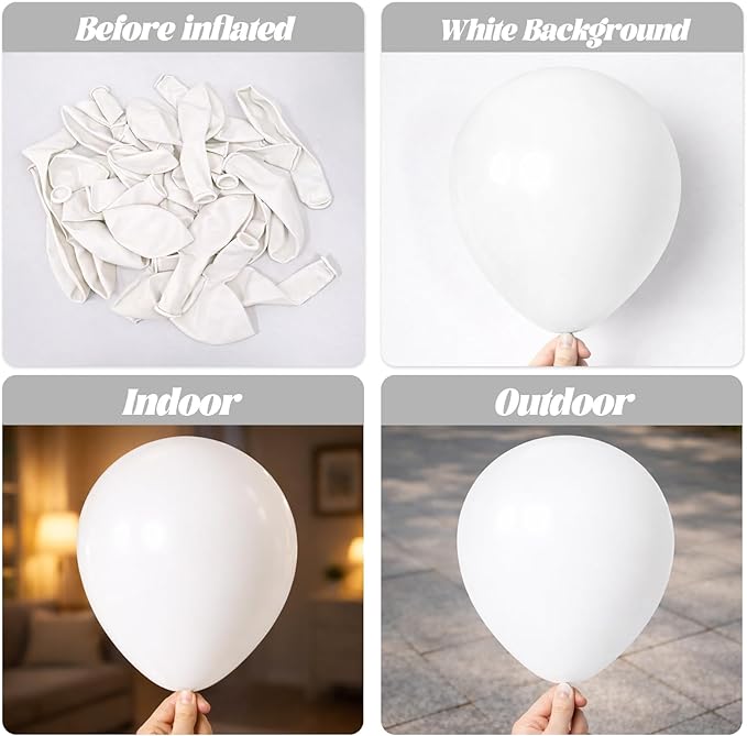 White Balloons, 66pack 12inch White Pearl Latex Party Balloons for Wedding, Birthday, Graduation, Bridal Shower, Baby Shower, Bachelorette and Engagement Decorations