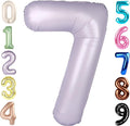 7 Balloon Numbers 40 Inch, 6 7 Birthday Decorations, Cream Purple Seven Birthday Decor, 7 17 27 70 Year Old Balloon Number for Engagement, Wedding, Graduations