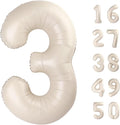 40 Inch Milk White Balloon Number 3 Cream Balloon,Number Balloons Big Giant Jumbo Number 3 Foil Mylar Balloons for 13th Birthday Party Anniversary Events,Wedding Anniversary Party Decorations