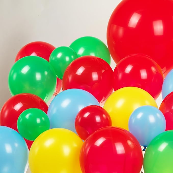 Sesame Friends Birthday Party decorations 150+ Pcs Cartoon Theme primary color Balloon Garland Kit Red Blue Yellow Green Latex Balloon Arch For kid birthday supplies