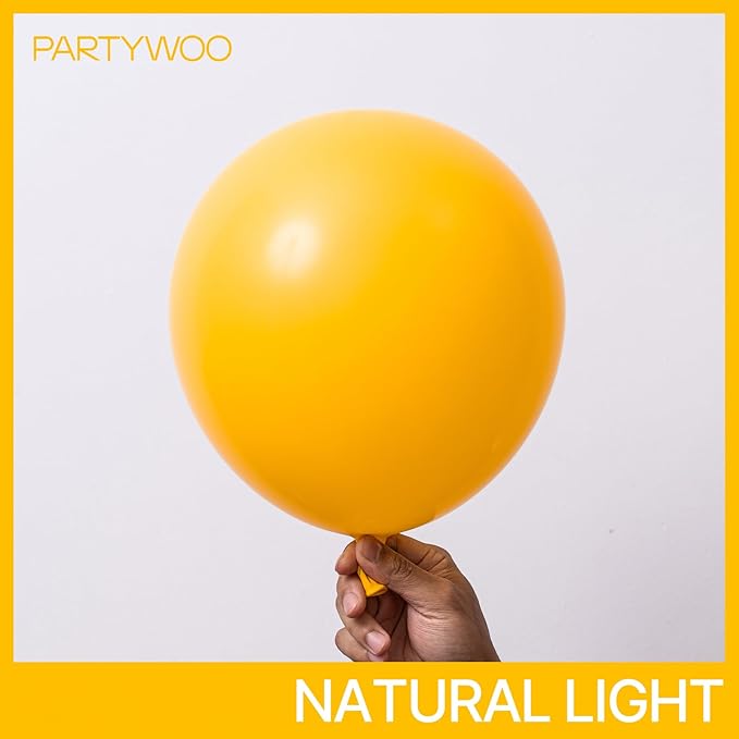 PartyWoo Mustard Yellow Balloons 152pcs Different Sizes of 18 12 10 5 Inch Yellow Fall Balloon Arch Kit for Birthday Engagement Baby Shower Bee Sunflower Little Cutie Party Decorations Yellow-Y10