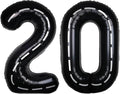 Race Car 40Inch Black 20 Balloon Number Large Helium Race Track 0-9 Giant Digital 20th Foil Mylar Big Party Number Balloons for Boy Birthday Car Theme Party Anniversary Graduation Decorations