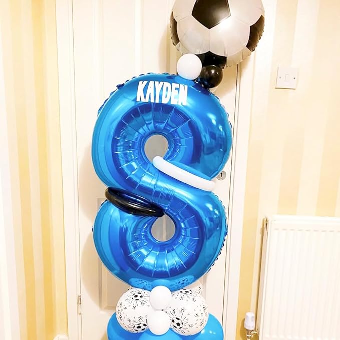 Blue 2 Balloon Number,40 Inch Number 2 Balloon Big Blue 2 Foil Mylar Helium Balloon for Birthday Party Decorations