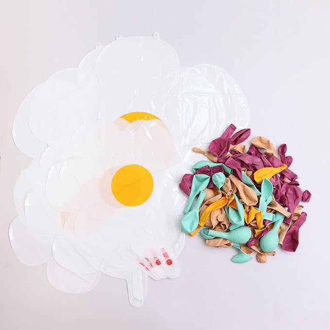 Daisy Balloon Garland Arch Kit Balloon Combination for Groovy Theme Party Birthday Baby Shower Wedding Celebration (Pink)