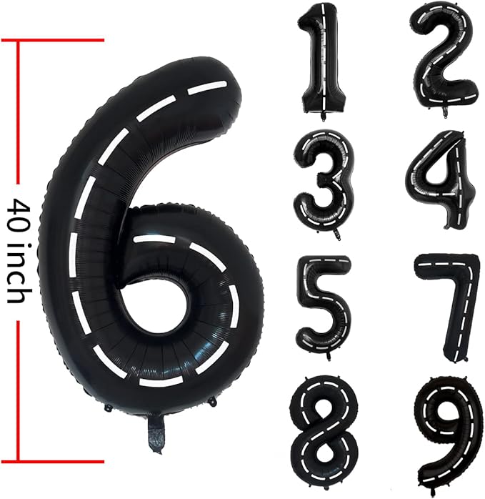 134pcs Race Car Balloon Birthday Party Supplies Decorations for Boys - Racing car Theme Party Supplies Happy Birthday Racecar Number Balloons Garland Kit Birthday Party (Single Number, 6)