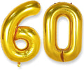 AULE 40 Inch Jumbo Gold Foil Mylar Number Balloons for Men Women 60th Birthday Party Decorations 60 Years Old Anniversary Party Supplies