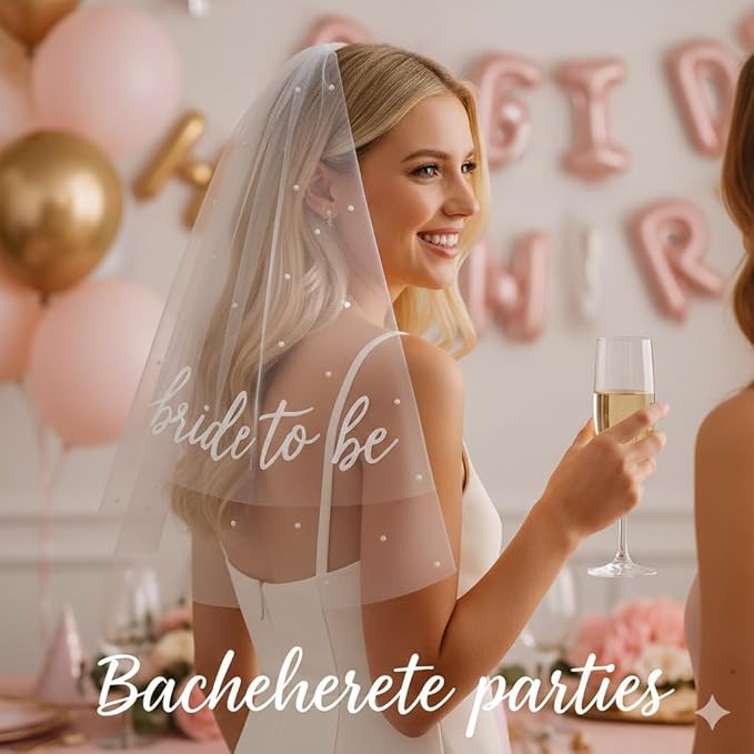 Bride to Be Veil Bachelorette Party Accessories, Bridal Shower Decorations, Engagement Gifts for Bride