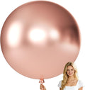 KALOR Metallic Rose Gold Giant Balloons 36 Inch Large Latex Balloons, 4 Pack Jumbo Round Helium Balloon for Birthday Bridal Shower Wedding Baby Shower Party Decorations