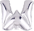 Glanzzeit 16 Inch Silver Foil Balloons Letters A to Z Numbers 0 to 9 for Prom Wedding Birthday Party Decor (Letter W)