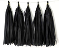 Tissue Paper Tassel DIY Hanging Paper Decorations Party Garland for Party, Wedding, Festival, Baby Shower - 20PCS (Black Tassel 35CM)