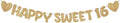 Fulmoon Pre Strung Happy Sweet 16 Banner Glitter Sixteenth Birthday Party Decorations 16th Party Sign Sweet 16 Party Decorations for Birthday Party Bachelorette Party(Champagne Gold)