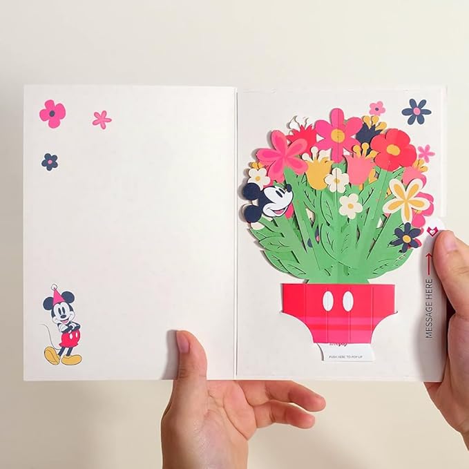 Lovepop Magical Disney Mickey Mouse 3D Pop-Up Birthday Card - for Him, Her, Kids, Boys, Girls, Men, Women - Floral Greeting Card - 5" x 7" - Envelope Included