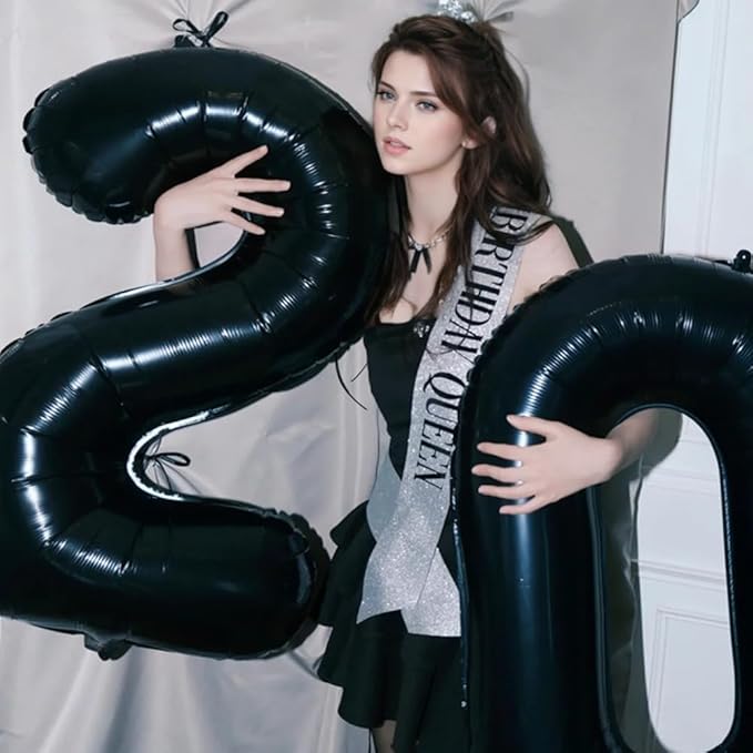40 inch Black 4 Number Balloon Giant Foil Helium Balloons Black Large Digital Balloon 4 Number 4 Balloons for 4th Birthday Party Decorations Anniversary Events Decoration Supplies