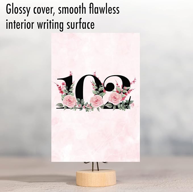 NobleWorks - 102th Milestone Birthday Greeting Card with 5 x 7 Inch Envelope (1 Card) Floral Age 102 C8268MBG