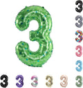 40 Inch Large Foil Helium Number Balloon Birthday Wedding Party 0-9 (Green Pixel, 3)