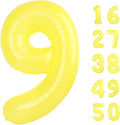 40 Inch Macaron Yellow Balloon Number 9,Jumbo Mylar Foil Helium Balloon for 9 19th 29th 39th 90th 99th Digital Balloons for Birthday Party,Wedding Anniversary Party Decorations