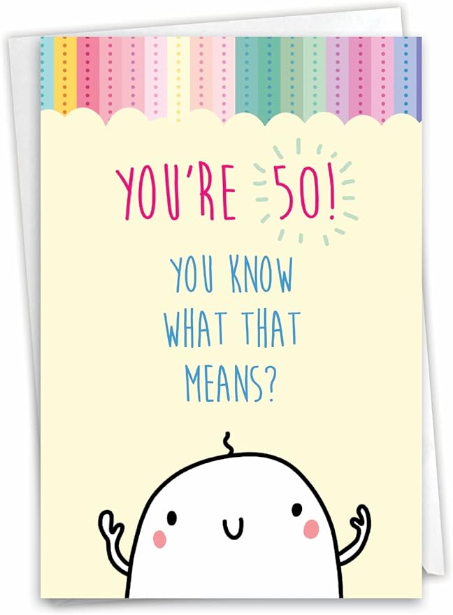 NobleWorks Hilarious 50th Milestone Birthday Greeting Card with 5 x 7 Inch Envelope (1 Card) Forget It-50 C10251MBG