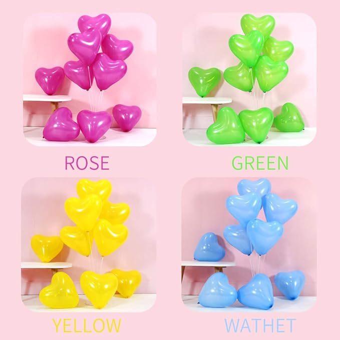 10-inch Heart shaped balloons 10 Kinds of Mixed Color Latex Balloons for Valentines Day,Propose Marriage,Wedding Party.(red, purple,yellow,green,blue, pink, white,orange,etc.) (mixed, 50 pieces)