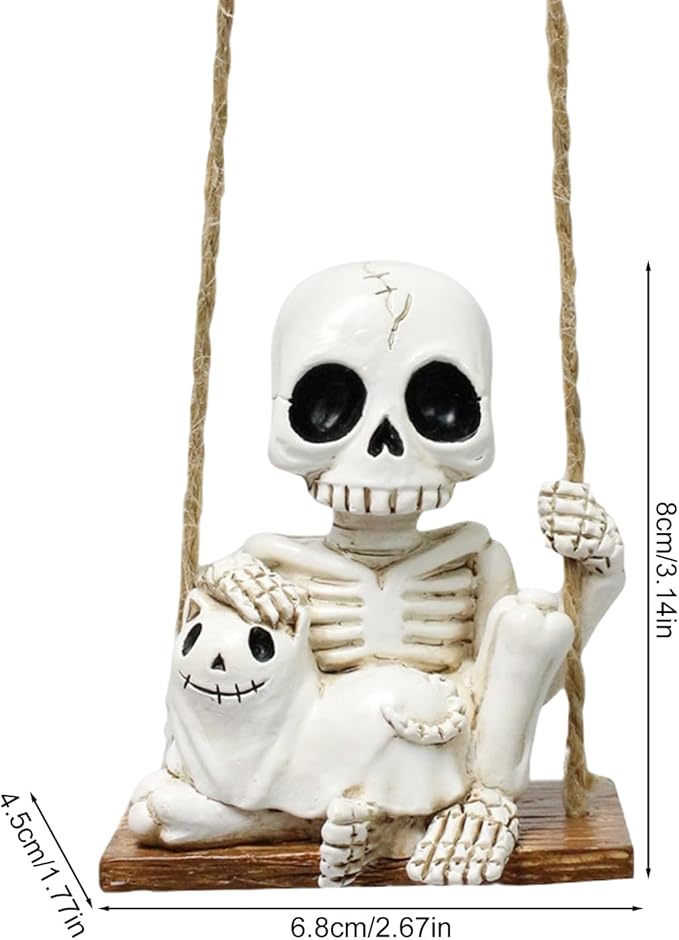 Halloween Skeleton Garden Statue Outdoor Halloween Decor, 2 Pack Gothic Decor Skeleton Plant Decorations for Pots, Cute Ghost Figurine Resin Sculpture for Desk Garden Patio Lawn Yard (F)
