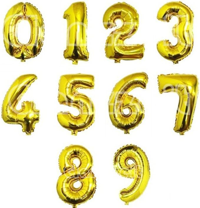 Glanzzeit 16 Inch Gold Balloons Decor Letters A to Z Numbers 0 to 9 for Wedding Prom Birthday Party (Number 9)