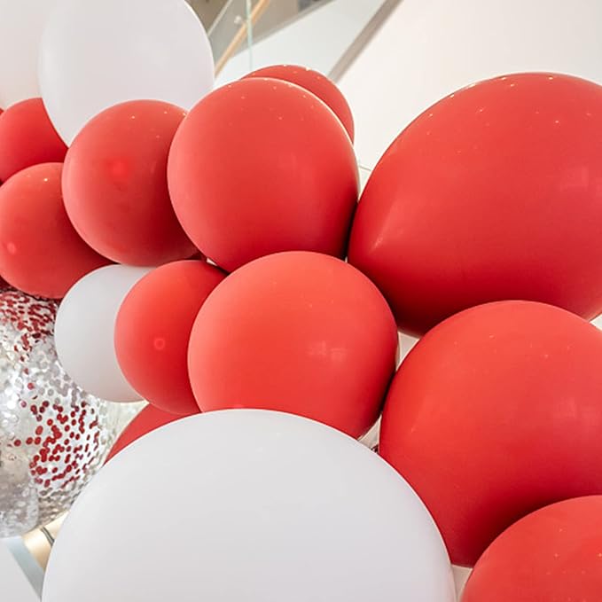 105pcs Red Balloons 12inch Party Latex Balloons for Valentine's Day Birthday Christmas Baby Shower Wedding Anniversary Party Decorations