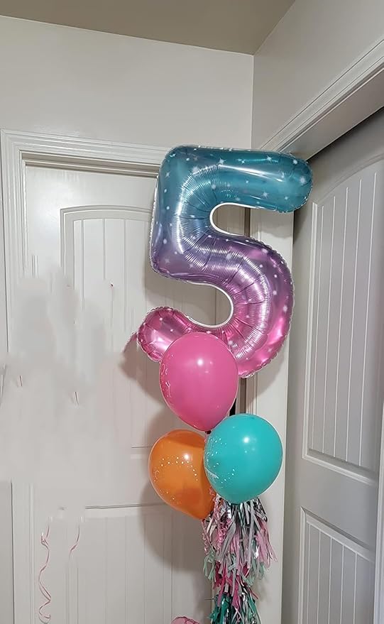 Pink Blue Purple 9 Balloon, Big 40 Inch Happy 9 19 29 90 Birthday for Men And Women, Foil Balloons Decoratins for Wedding Anniversary, Single, New Year, Halloween Party Syupplies
