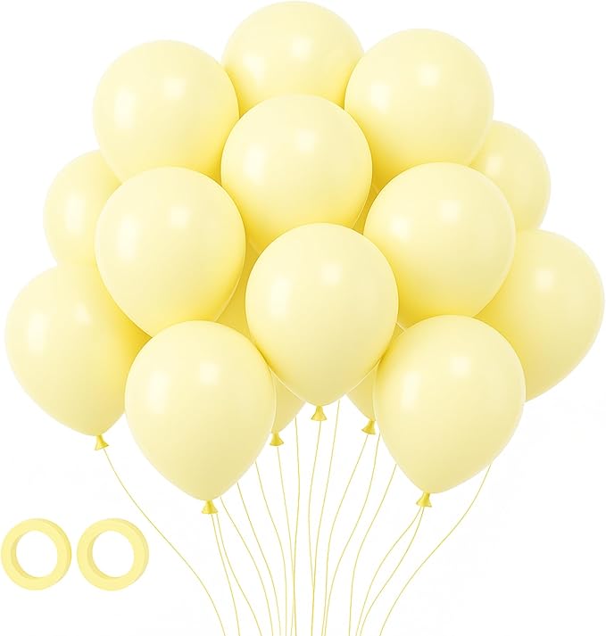 105pcs Pastel Yellow Balloons 12inch Party Latex Balloons for Boys Girls Birthday Baby Shower Gender Reveal Wedding Sunflower Party Decorations