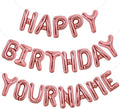 TONIFUL 65 Pcs 16 Inch Rose Gold Happy Birthday Balloons and 2 Sets A-Z Foil Letters Balloons DIY Personalized Phrase Banner for Birthday Celebration Halloween Thanksgiving Christmas Party Decor