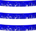 3 Pack Blue Total 30 Feet Foil Fringe Garland Metallic Tinsel Banner Wall Hanging Drapes Parade Float Skirting Decorations for Trailer Mardi Gras Party Birthday Baby Shower (Royal Blue)