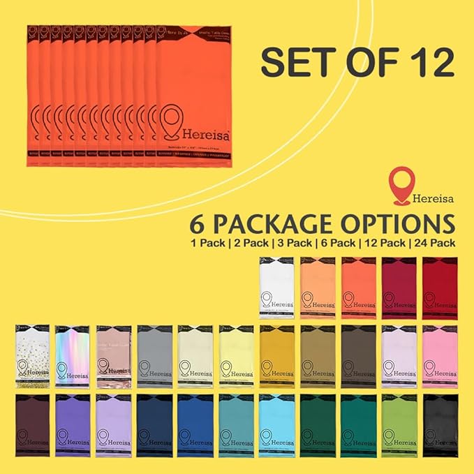 Premium Disposable Table Cloth - 12 Pack, 54 x 108 Inch for Parties, Decorative Rectangle Tablecloths, Orange Plastic Cover, Leakproof & Sturdy