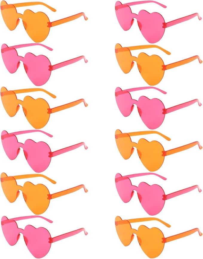 Heart Sunglasses 12/18/24 Pcs Heart Shaped Glasses for Women Cute Funny Party Glasses Party Favors Accessories