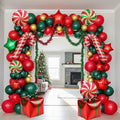 Christmas Party Decorations Include Forest green Red Gold Balloon & Candy Cane Lollipop 4D square and foil strips Balloons for 2026 New Year friendsmas Xmas Holidays Party Decorations