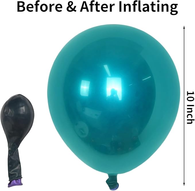 Metallic Teal Balloons, 50 PCS Double Stuffed Chrome Turquoise Balloons, Shiny Thick Dark Teal Blue Balloon Latex Helium Balloon for Christmas Birthday Wedding Graduation Party Decorations Supplies