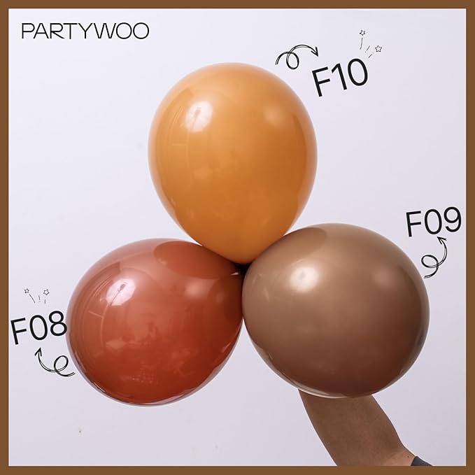 PartyWoo Brown Balloons 50pcs 5 Inch Small Mini Boho Neutral Coffee Tan Fall Latex Balloons for Wedding Baby Shower Gender Reveal Graduation Safari Woodland Birthday Fall Party Decorations Brown-F09