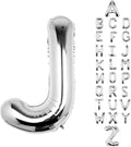 Letter Balloons 40Inch Large Giant big Foil Mylar Silver Balloons J for Birthday Party Decorations