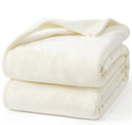Hansleep Fleece Blanket for Couch Beige, Super Soft Flannel Fuzzy Plush Cozy Blanket for All Seasons, Beige, Throw 50x60 Inches