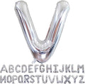 Silver Letter V Balloons 40 inch Large Alphabet V Balloons Silver Helium Foil Letter Balloon Banner for Birthday Party Anniversary Wedding Decoration