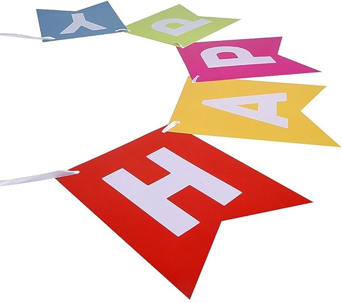 Fecedy Colorful Happy Birthday Banner Bunting for Birthday Party Decorations